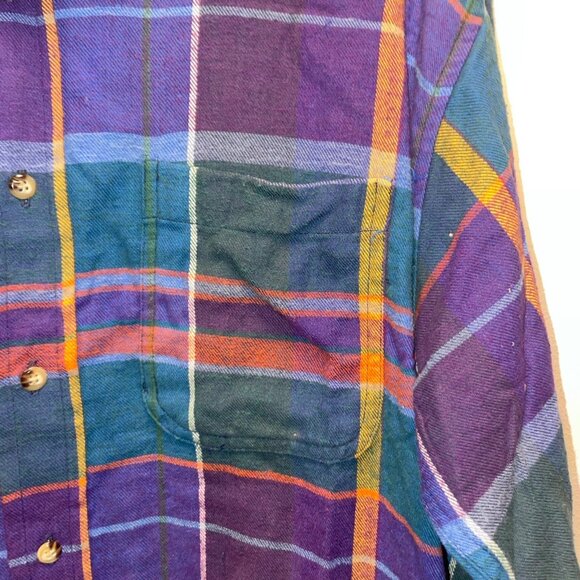 Plaid Button-Down Shirt By Prides Landing  Medium  100% Cotton  Multicolor - Picture 5 of 9